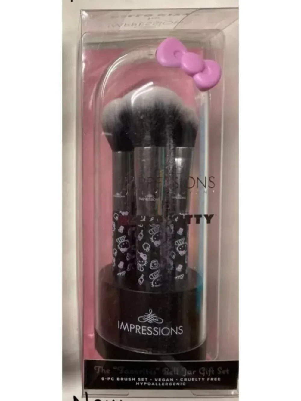 Impressions Vanity Hello Kitty 6‑Piece Makeup Brush Set Black New in Box